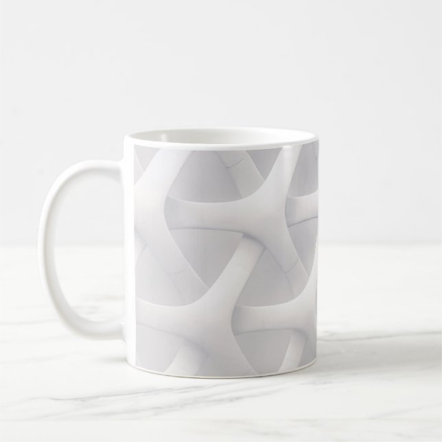 Caneca De Café Ilusões ópticas brancas e cinzas (Esquerda)