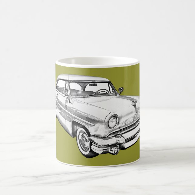 Caneca De Café Ilustração 1955 luxuosa do carro de Lincoln Capri (Centro)