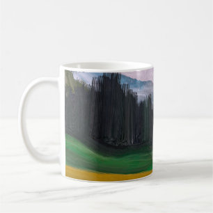 Caneca De Café Ilustração 2d. Arte paisagística da pintura a óleo