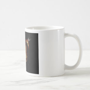 Caneca De Café ilustração 3d do planeta amarelo no universo
