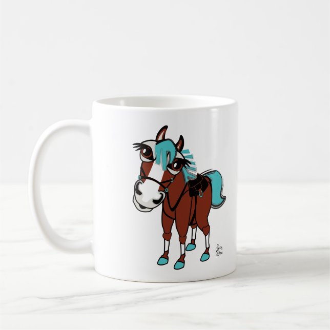Caneca De Café ilustração a cavalo sem texto (Esquerda)