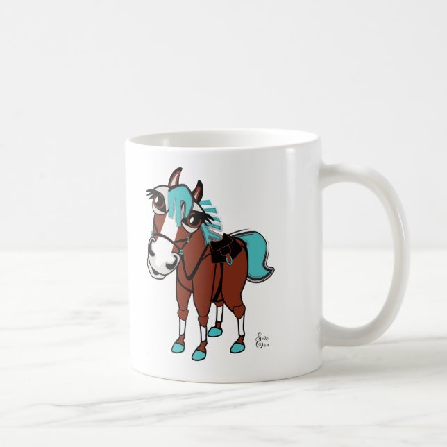Caneca De Café ilustração a cavalo sem texto (Direita)