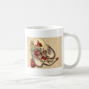 Caneca De Café Ilustração Antiga da Mãe Gansa Criança