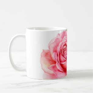 Caneca De Café Ilustração aquosa de uma delicada rosa wi