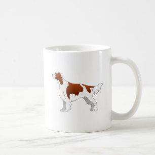 Caneca De Café Ilustração Básica do Setter Vermelho e Branco Irla