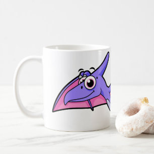 Caneca De Café Ilustração Bela De Um Pterodactilo Voador.