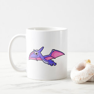 Caneca De Café Ilustração Bela De Um Pterodactilo Voador.