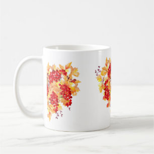 Caneca De Café Ilustração botânica de aquarela. Forma cardíac