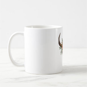 Caneca De Café Ilustração Botânica Ocidental Boho Crânio de Touro