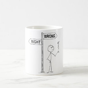 Caneca de Café Ilustração Certo Errado