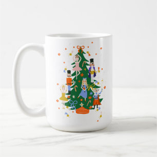 Caneca De Café Ilustração da árvore de Natal bonita com coroa