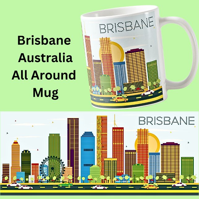 Caneca De Café Ilustração da Cidade do BRISBANE (Criador carregado)