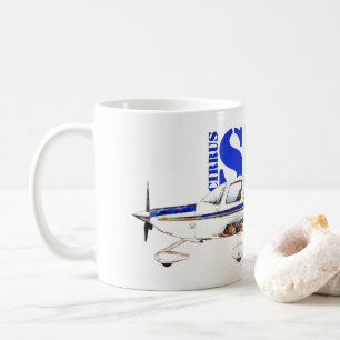 Caneca De Café Ilustração da Design de aeronave ligeira Cirrus SR