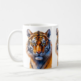 Caneca De Café Ilustração da face Tiger - Impressão de arte da vi
