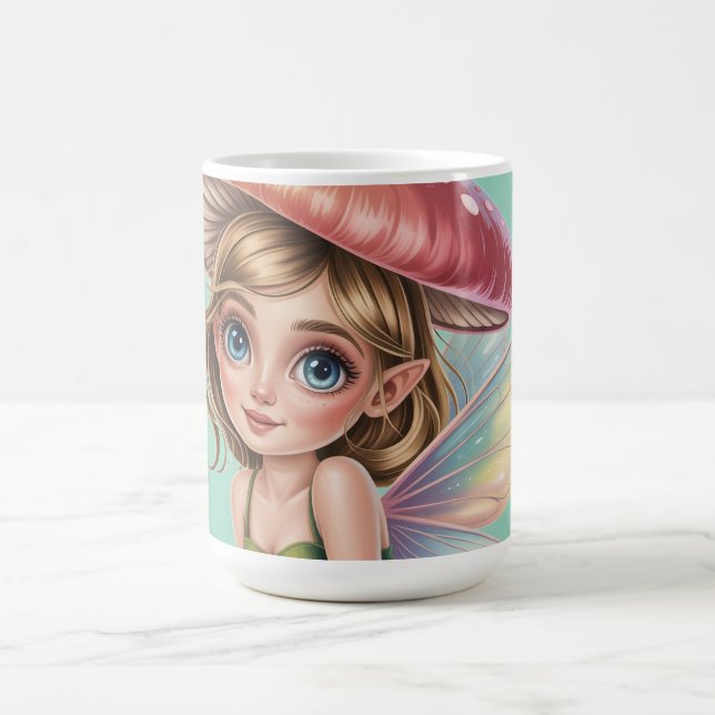 Caneca De Café Ilustração da Fada da Floresta com Chapéu de Cogum (Centro)