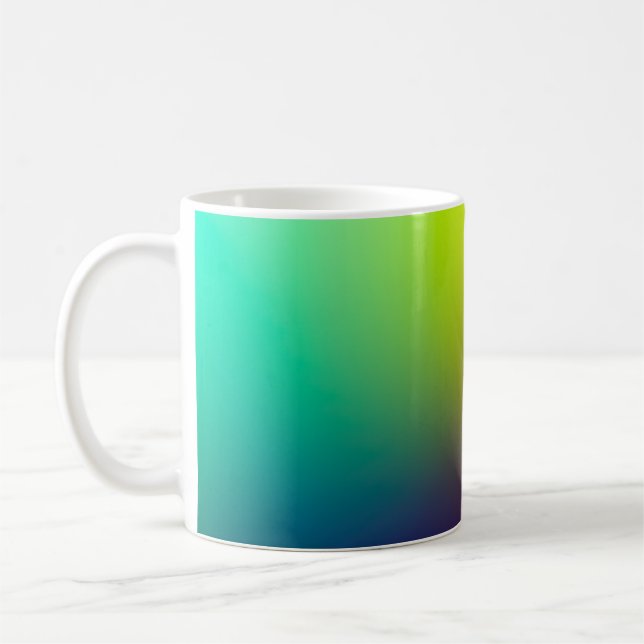 CANECA DE CAFÉ ILUSTRAÇÃO DA LUZ VERDE E AZUL (Esquerda)