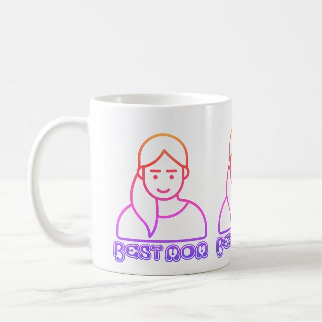 Caneca De Café Ilustração da Melhor Mãe Mug (Esquerda)