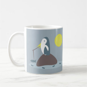 Caneca De Café Ilustração da pesca do pinguim-legítimo
