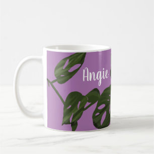 Caneca De Café Ilustração da Planta de Queijo Monstera Adanosii R