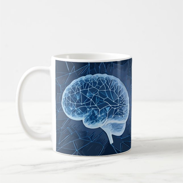 Caneca De Café Ilustração da rede do cérebro - Rede neural (Esquerda)