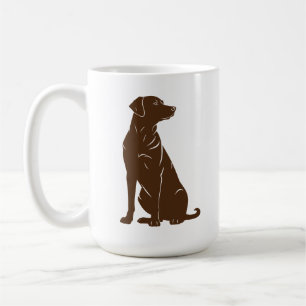Caneca De Café Ilustração da silhueta do labrador preto