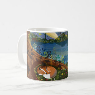 Caneca De Café Ilustração da vida selvagem em Riverside Idyllic