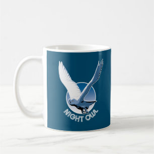 Caneca De Café Ilustração das aves voadoras - Coruja-Noite