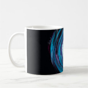 CANECA DE CAFÉ ILUSTRAÇÃO DE ABSTRATO AZUL E PRETO