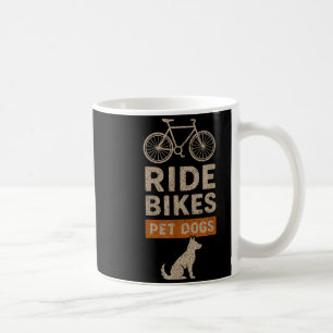 Caneca De Café Ilustração de Amantes de Bicicletas e Cães