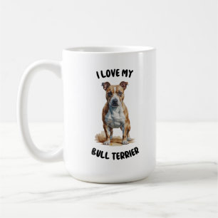 Caneca De Café Ilustração de Aquarela Bull Terrier