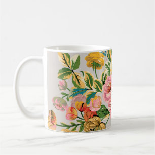 Caneca De Café Ilustração de aquarela das Flores Digitais. Manual