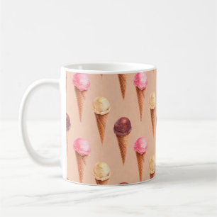 Caneca De Café Ilustração de aquarela do sorvete. Pat sem costu