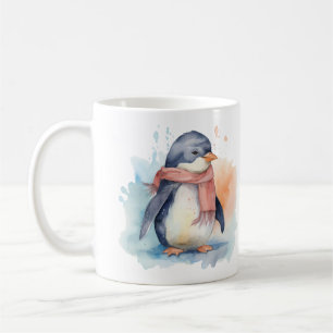 Caneca De Café Ilustração de Arte de Pinguim Adorável