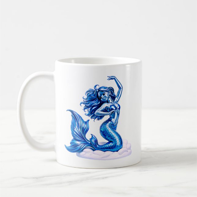 Caneca De Café Ilustração de Arte de Sereia (Esquerda)