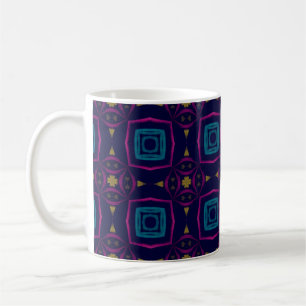 Caneca De Café Ilustração de Azulejo colorida. Fashion Geométrico