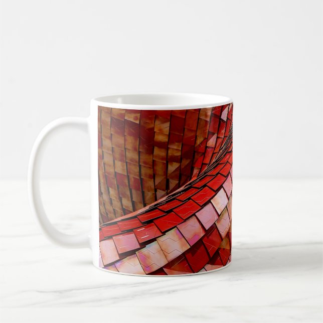 Caneca De Café Ilustração de azulejos vermelhos (Esquerda)