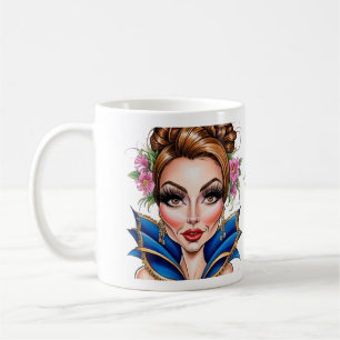 Caneca De Café Ilustração de Beleza de Mascarada Floral