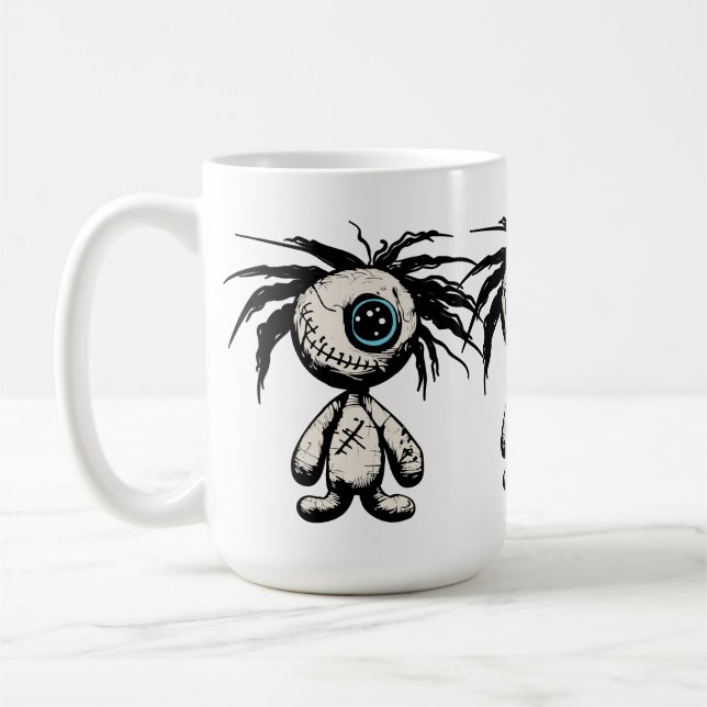 Caneca De Café Ilustração de Boneca Voodoo Cute (Esquerda)