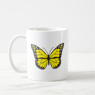 Caneca De Café Ilustração de Borboletas e Animais   Inspirado na 