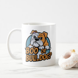 Caneca De Café Ilustração de Bulldog Reproduzível: Boo ou Bulldog