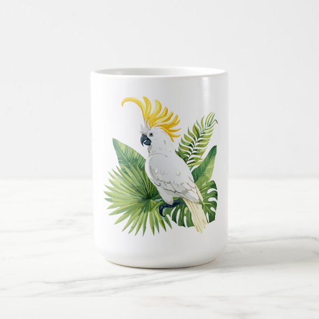 Caneca De Café Ilustração de cacatua papagaio (Centro)