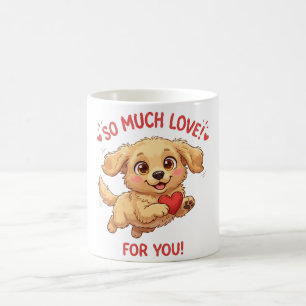 Caneca De Café Ilustração de Cachorrinho Fofo com Coração