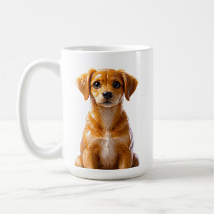 Caneca De Café Ilustração de Cachorrinho Marrom Fofo