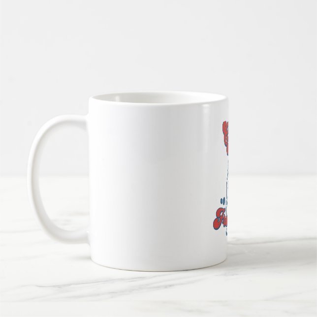 Caneca De Café Ilustração de cachorro com café e rãs (Esquerda)