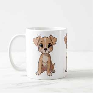 Caneca De Café Ilustração de Cachorro de Animação Bonita com Olho