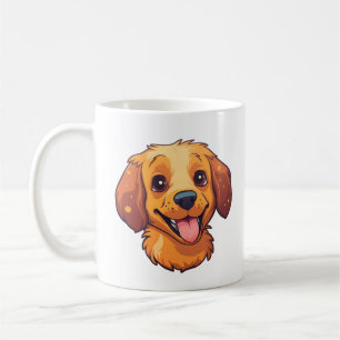 Caneca De Café Ilustração de cachorro de desenho animado