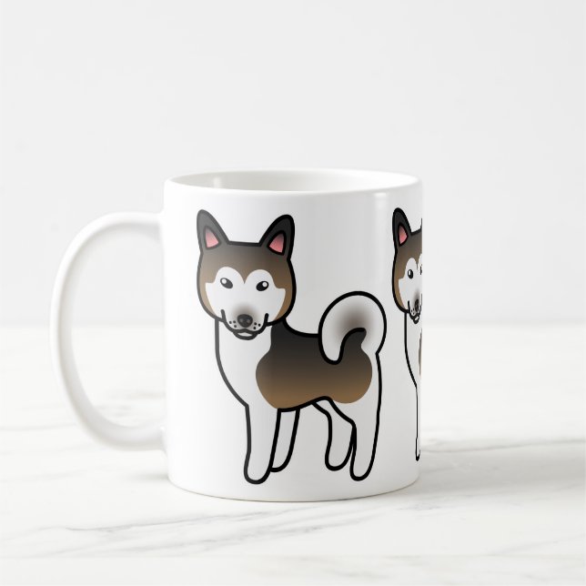 Caneca De Café Ilustração de cachorro Malamute do Alasca preto e  (Esquerda)