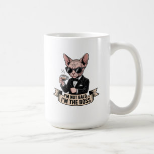Caneca De Café Ilustração de Café com Gato Sphynx Chefe
