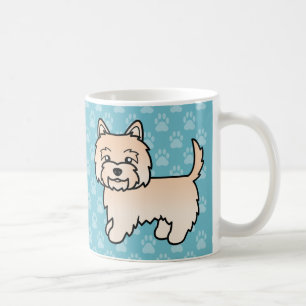 Caneca De Café Ilustração de Cão de Cartoon Cream Cairn Terrier