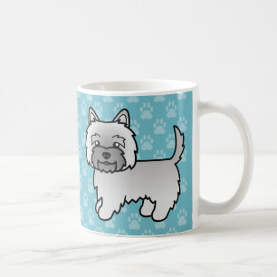 Caneca De Café Ilustração de Cão de Cartoon de Cairn Terrier cinz